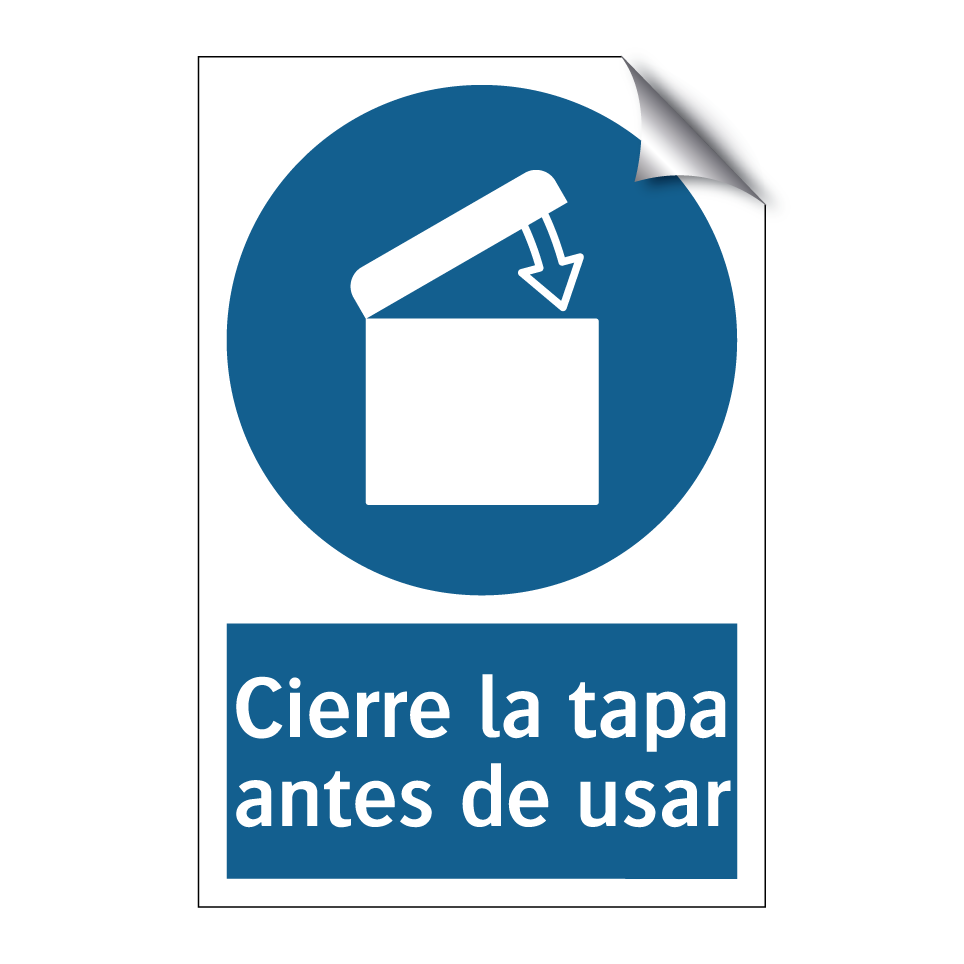 Cierre la tapa antes de usar