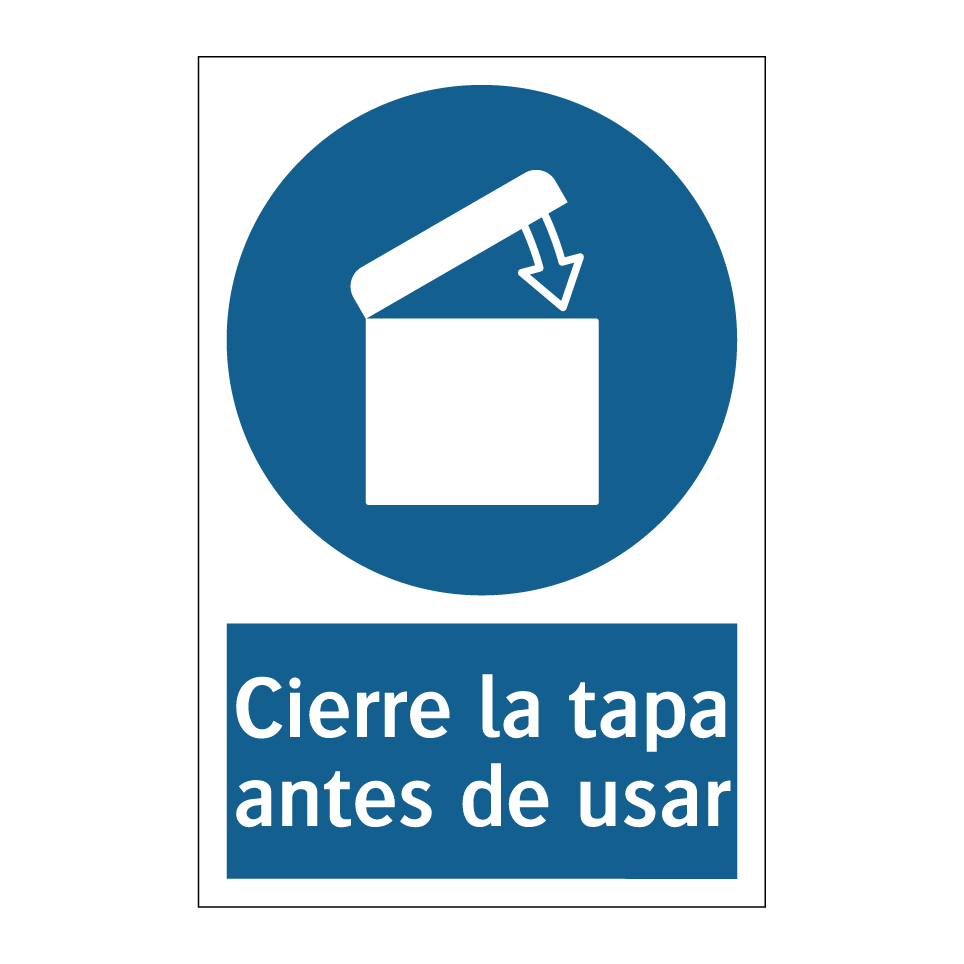 Cierre la tapa antes de usar