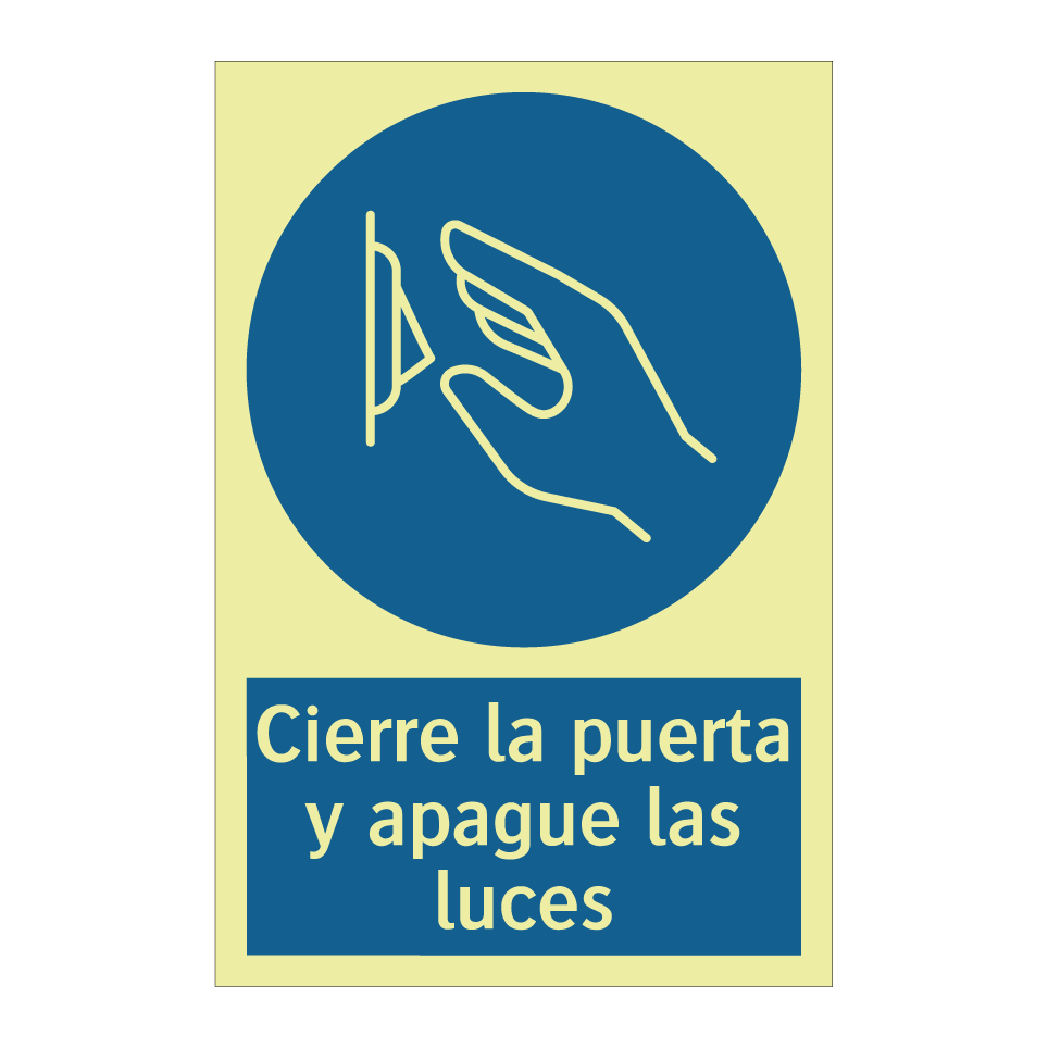 Cierre la puerta y apague las luces