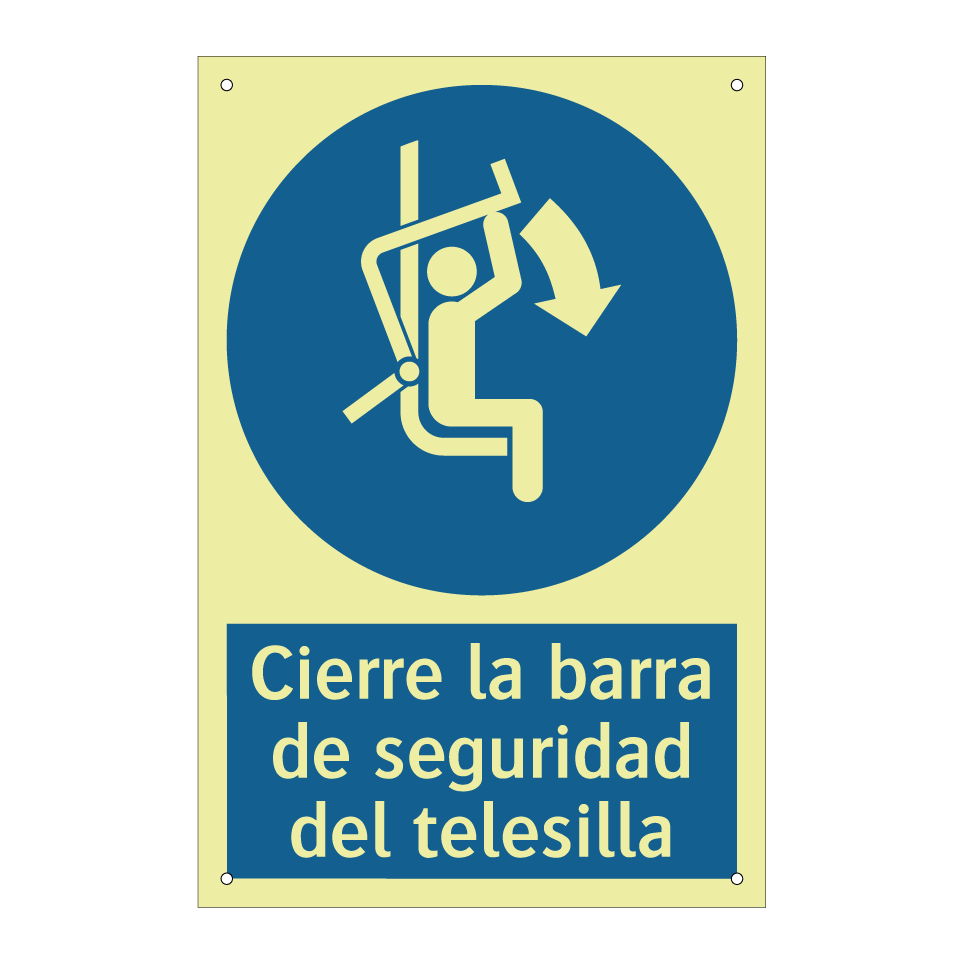Cierre la barra de seguridad del telesilla