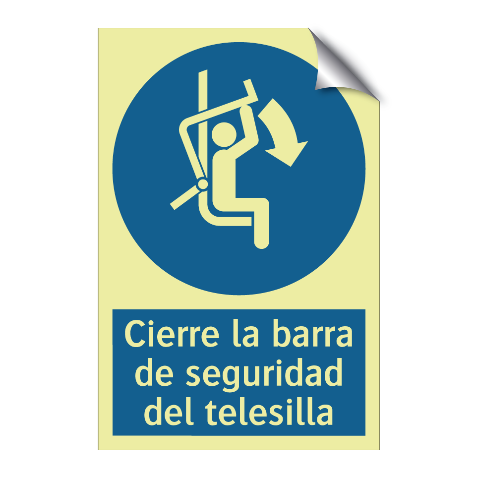 Cierre la barra de seguridad del telesilla