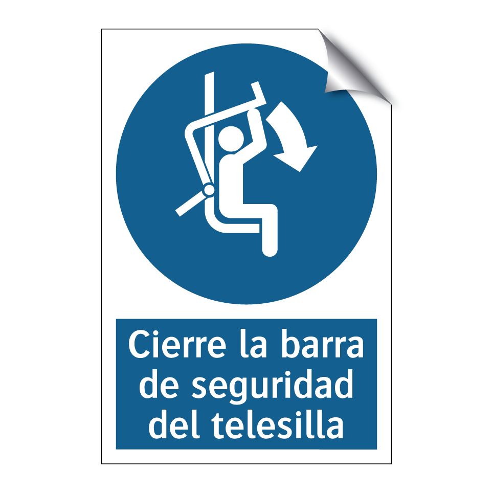 Cierre la barra de seguridad del telesilla