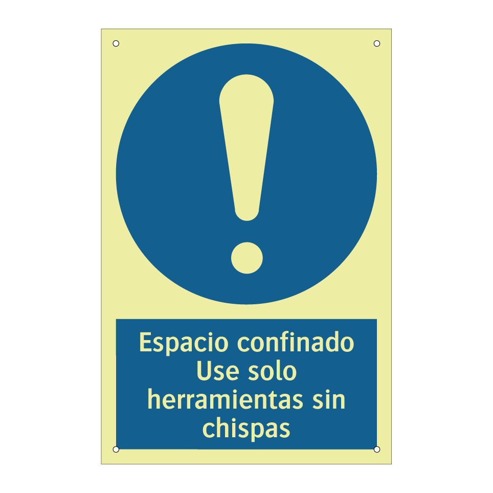 Espacio confinado Use solo herramientas sin chispas