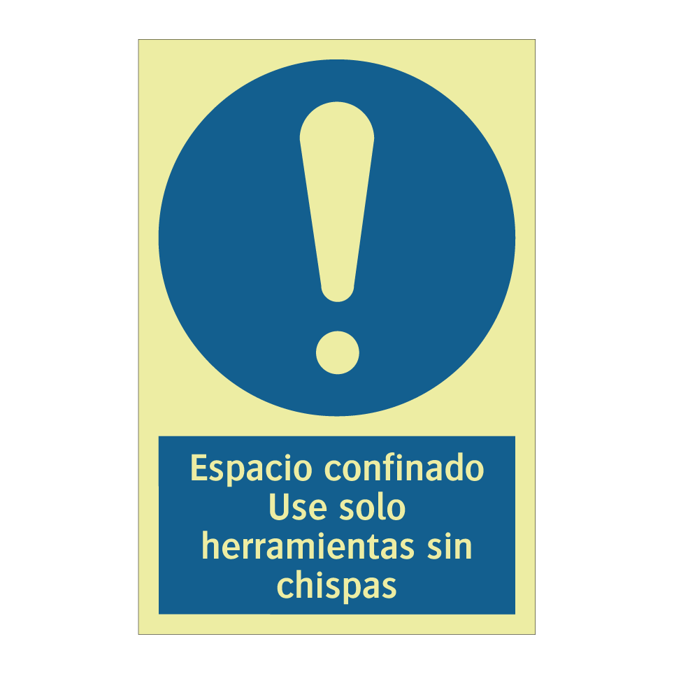 Espacio confinado Use solo herramientas sin chispas