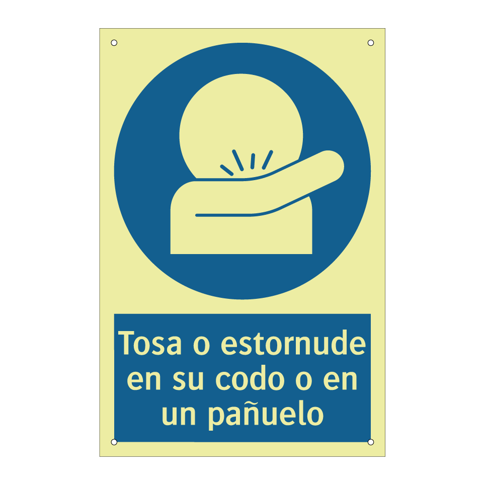 Tosa o estornude en su codo o en un pañuelo