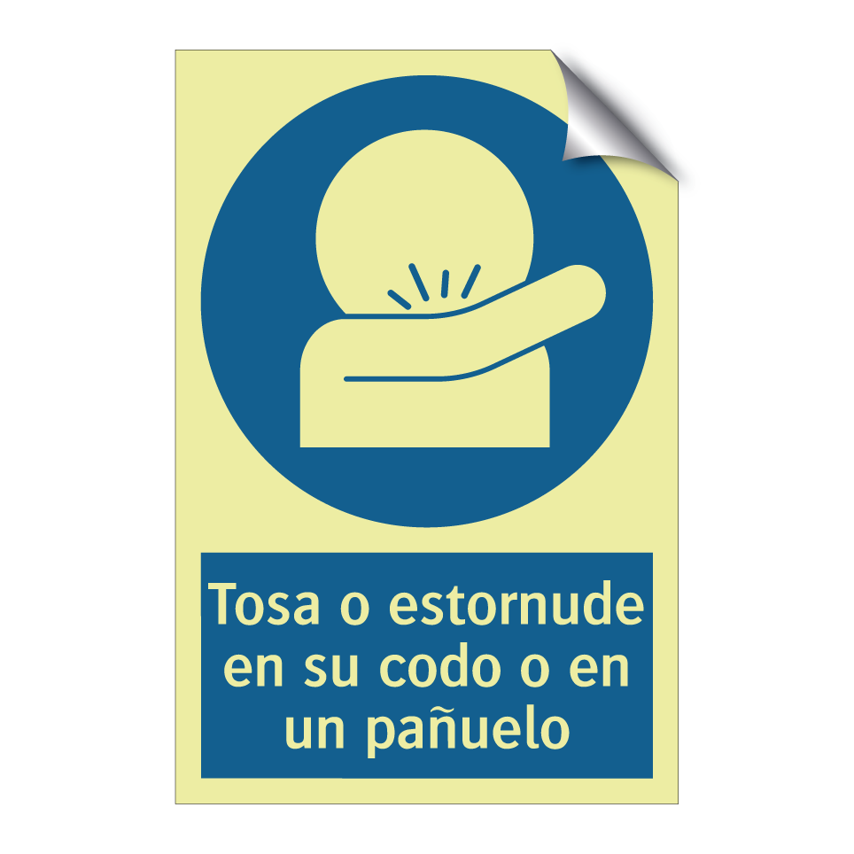Tosa o estornude en su codo o en un pañuelo