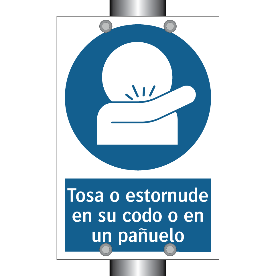 Tosa o estornude en su codo o en un pañuelo
