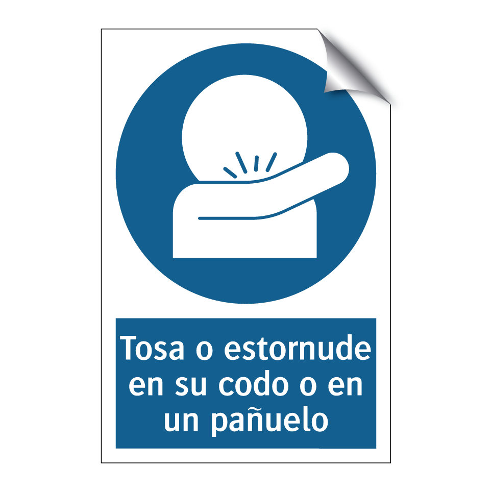 Tosa o estornude en su codo o en un pañuelo