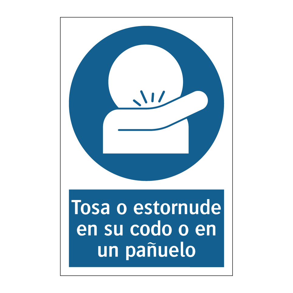 Tosa o estornude en su codo o en un pañuelo