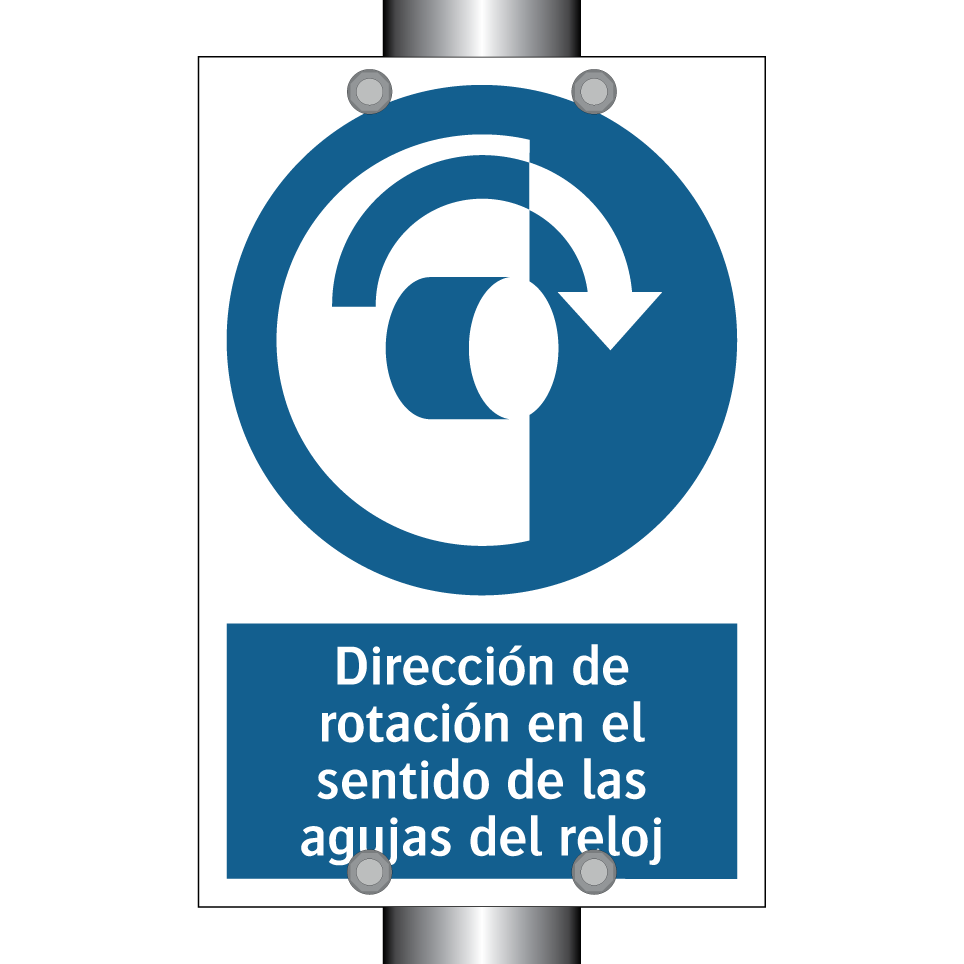 Dirección de rotación en el sentido de las agujas del reloj
