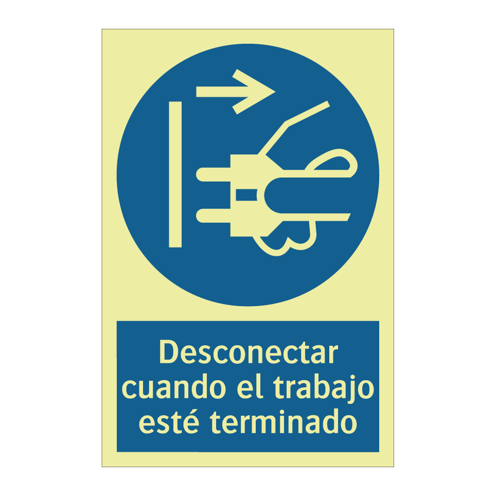 Desconectar cuando el trabajo esté terminado