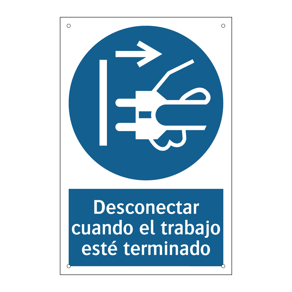 Desconectar cuando el trabajo esté terminado