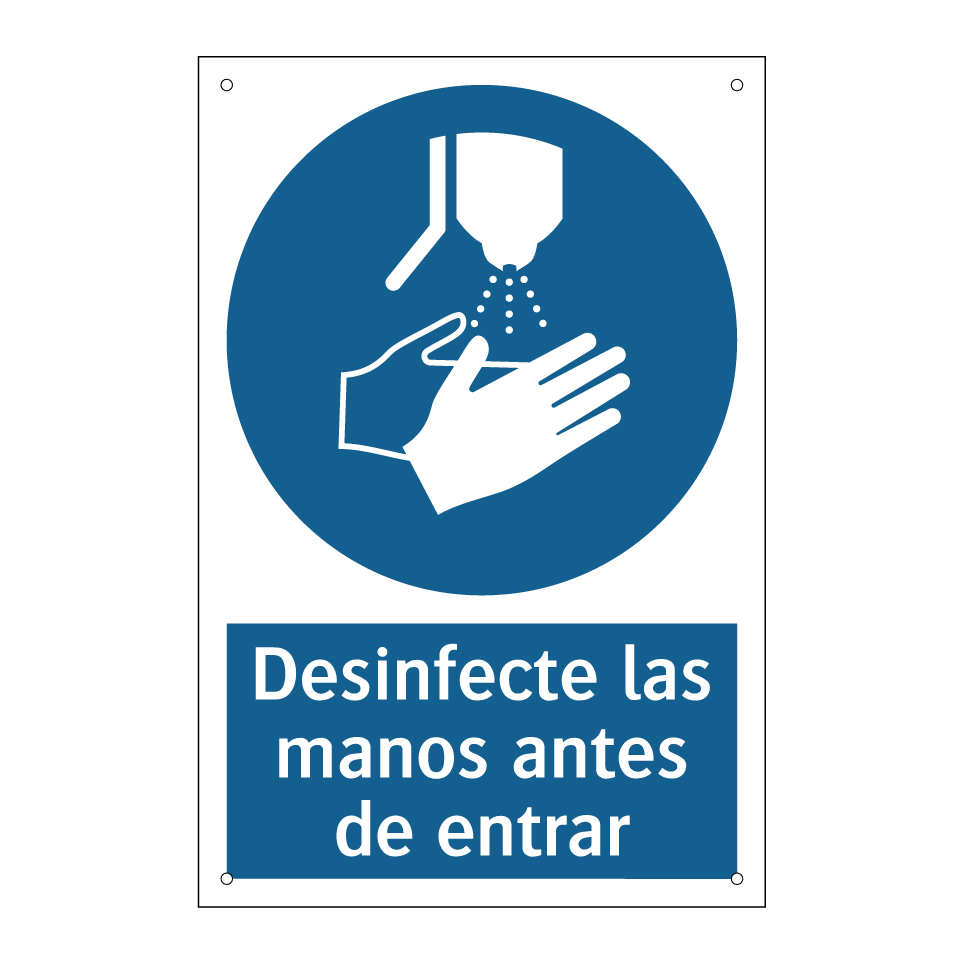 Desinfecte las manos antes de entrar