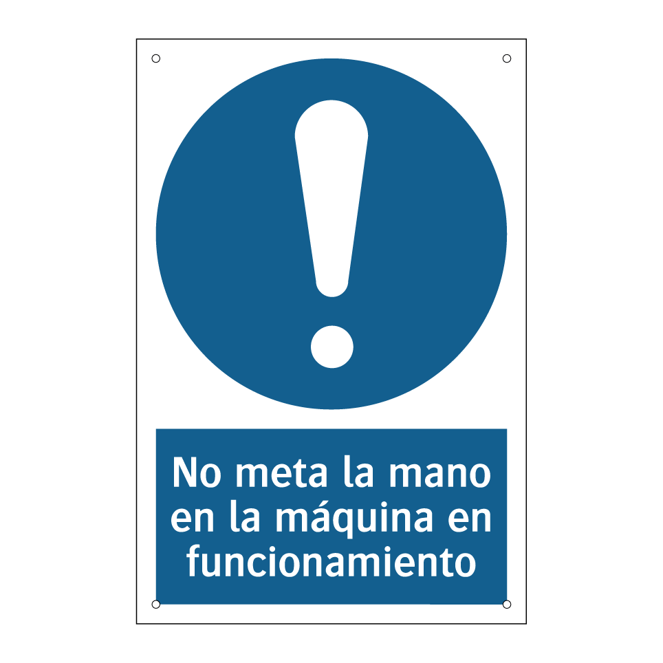 No meta la mano en la máquina en funcionamiento