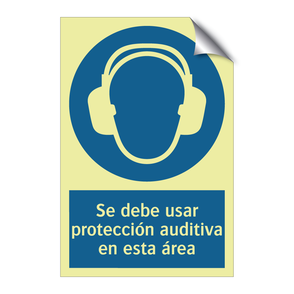 Se debe usar protección auditiva en esta área