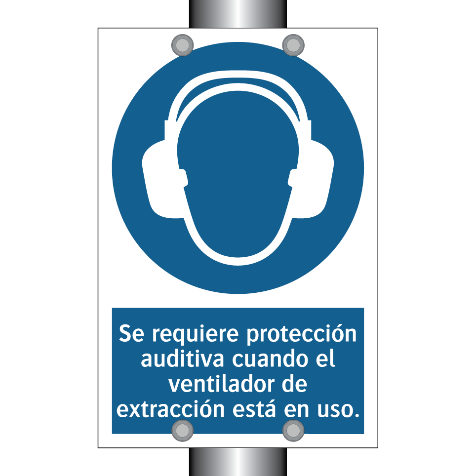Se requiere protección auditiva cuando el ventilador de extracción está en uso.