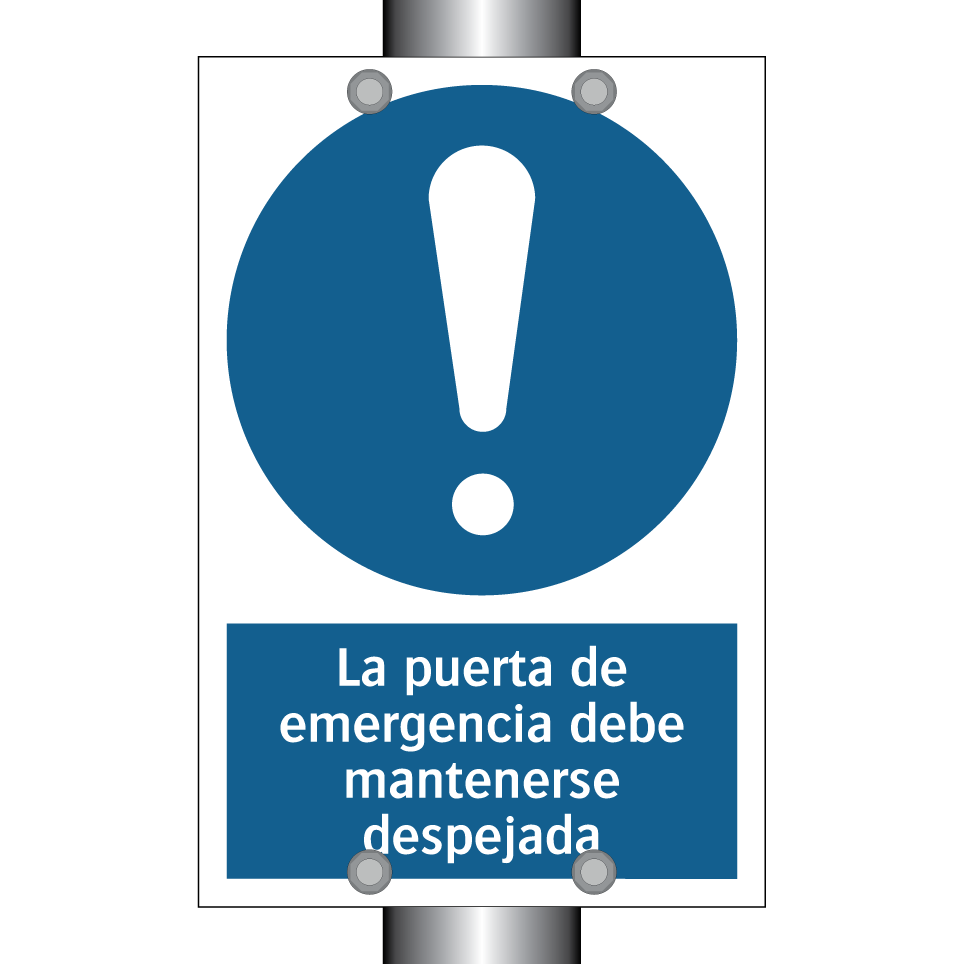 La puerta de emergencia debe mantenerse despejada