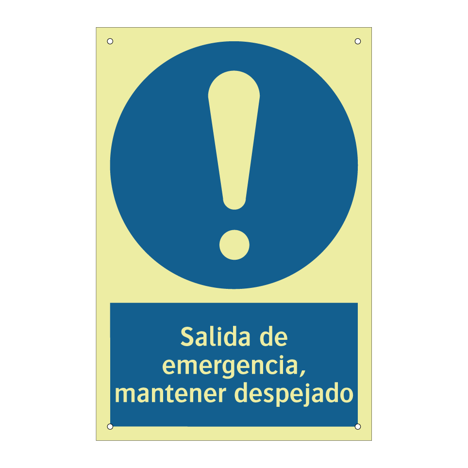 Salida de emergencia, mantener despejado