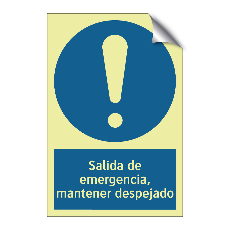 Salida de emergencia, mantener despejado