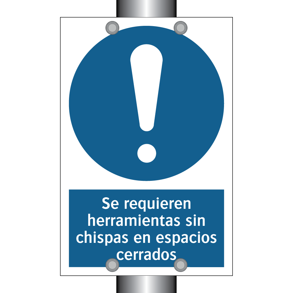 Se requieren herramientas sin chispas en espacios cerrados
