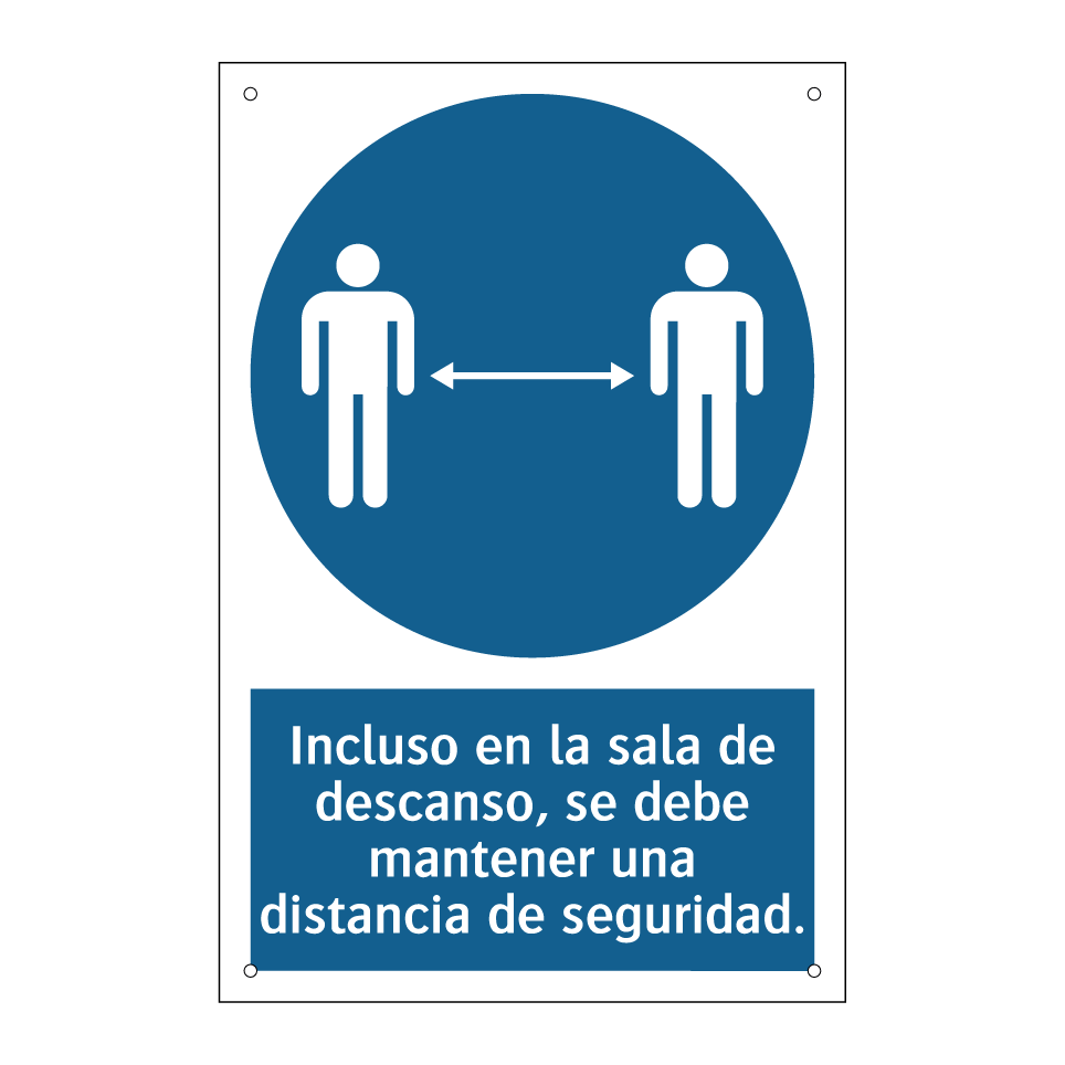 Incluso en la sala de descanso, se debe mantener una distancia de seguridad.