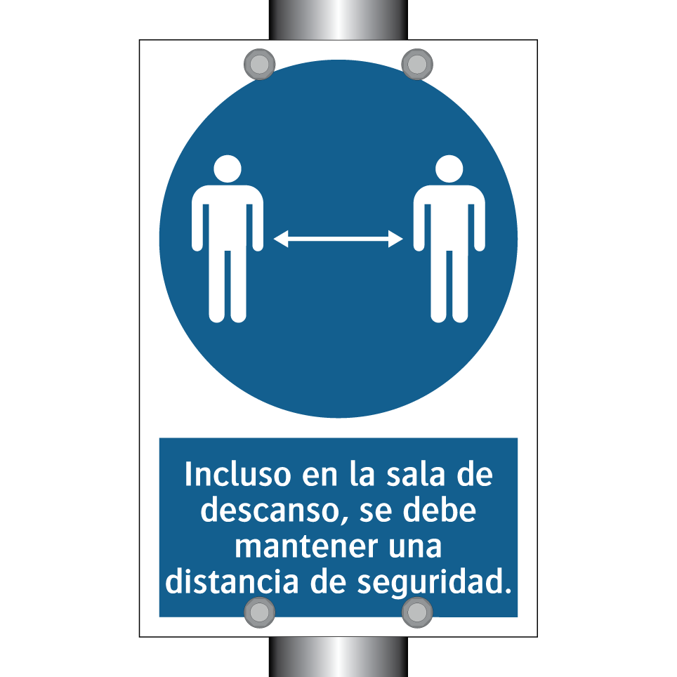 Incluso en la sala de descanso, se debe mantener una distancia de seguridad.