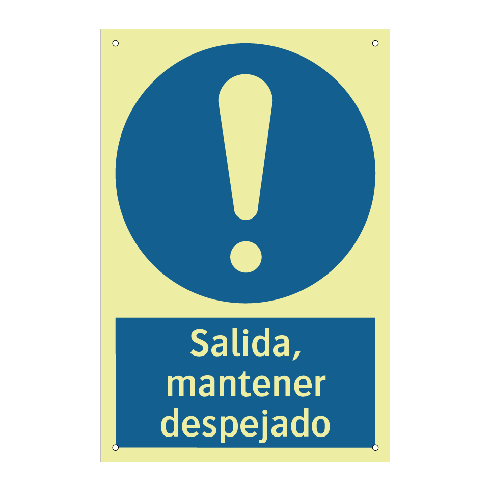 Salida, mantener despejado