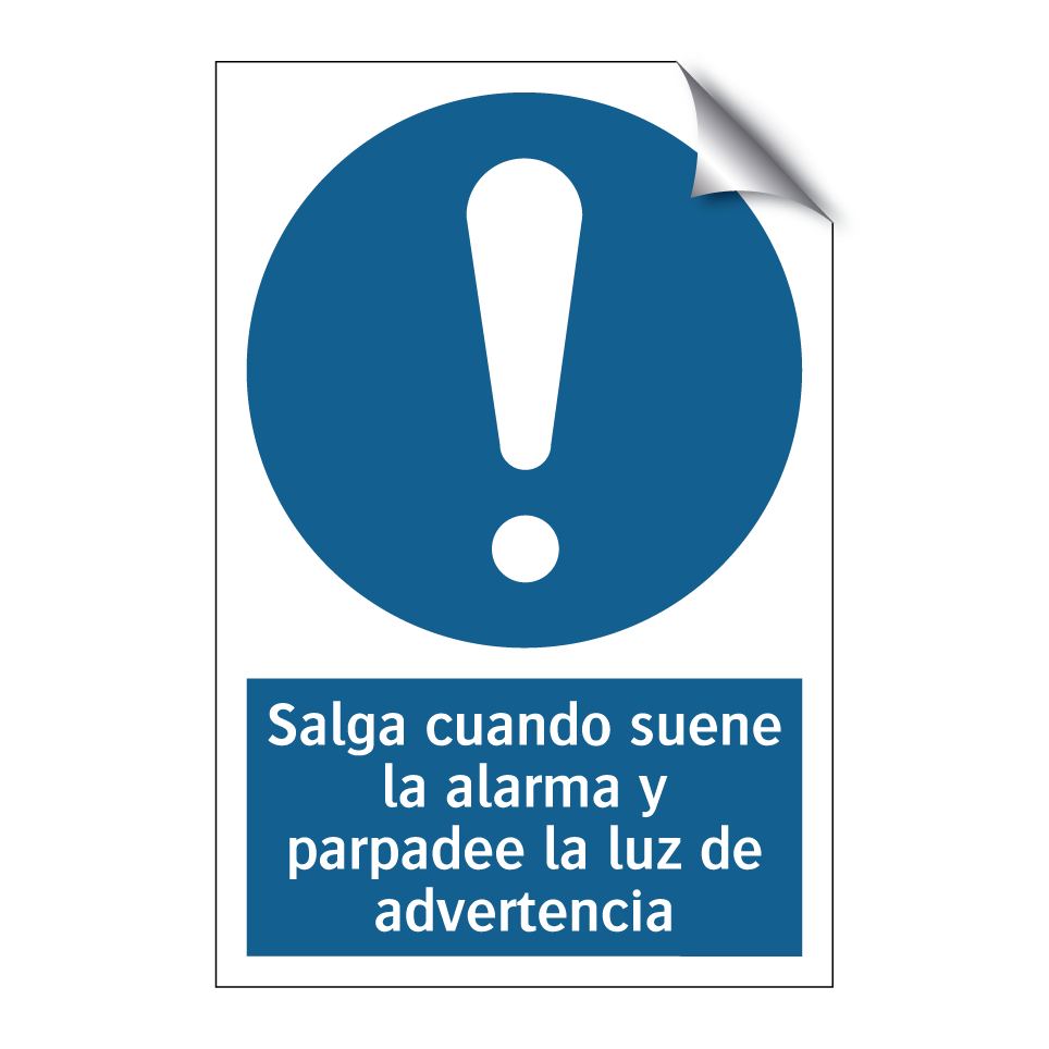 Salga cuando suene la alarma y parpadee la luz de advertencia