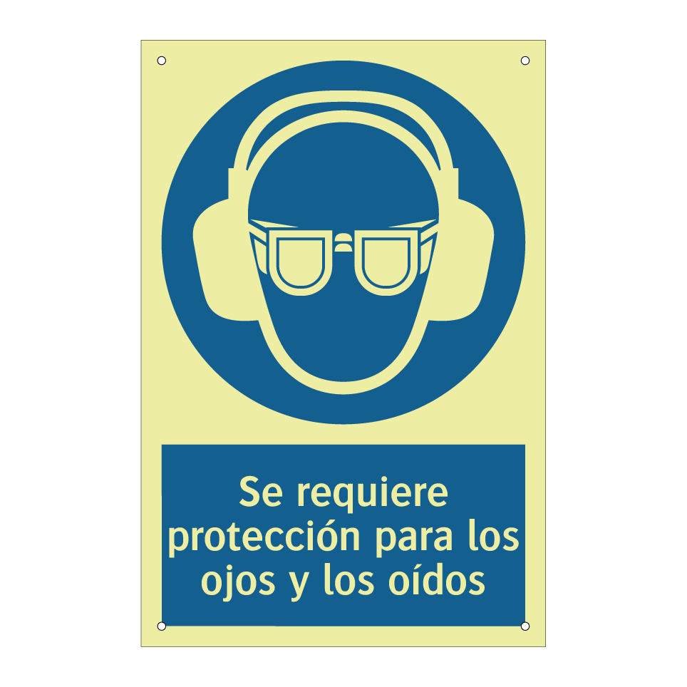 Se requiere protección para los ojos y los oídos