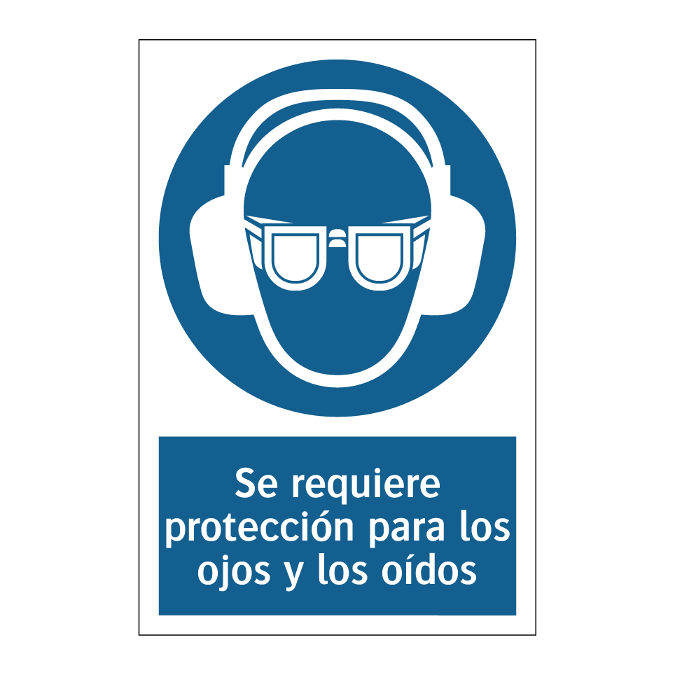 Se requiere protección para los ojos y los oídos