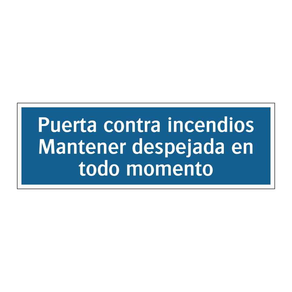 Puerta contra incendios Mantener despejada en todo momento