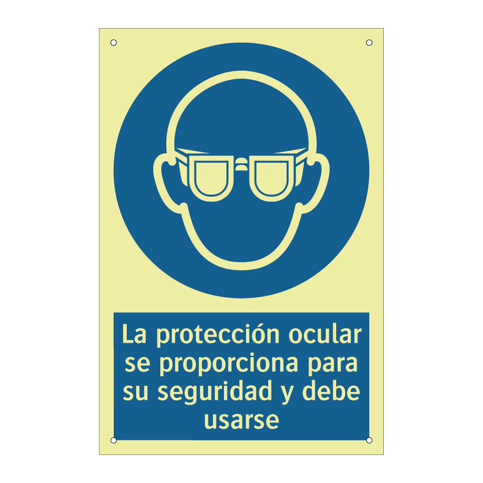 La protección ocular se proporciona para su seguridad y debe usarse