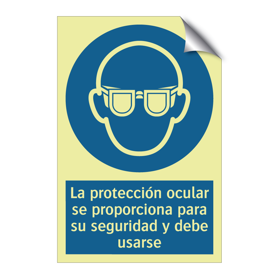 La protección ocular se proporciona para su seguridad y debe usarse