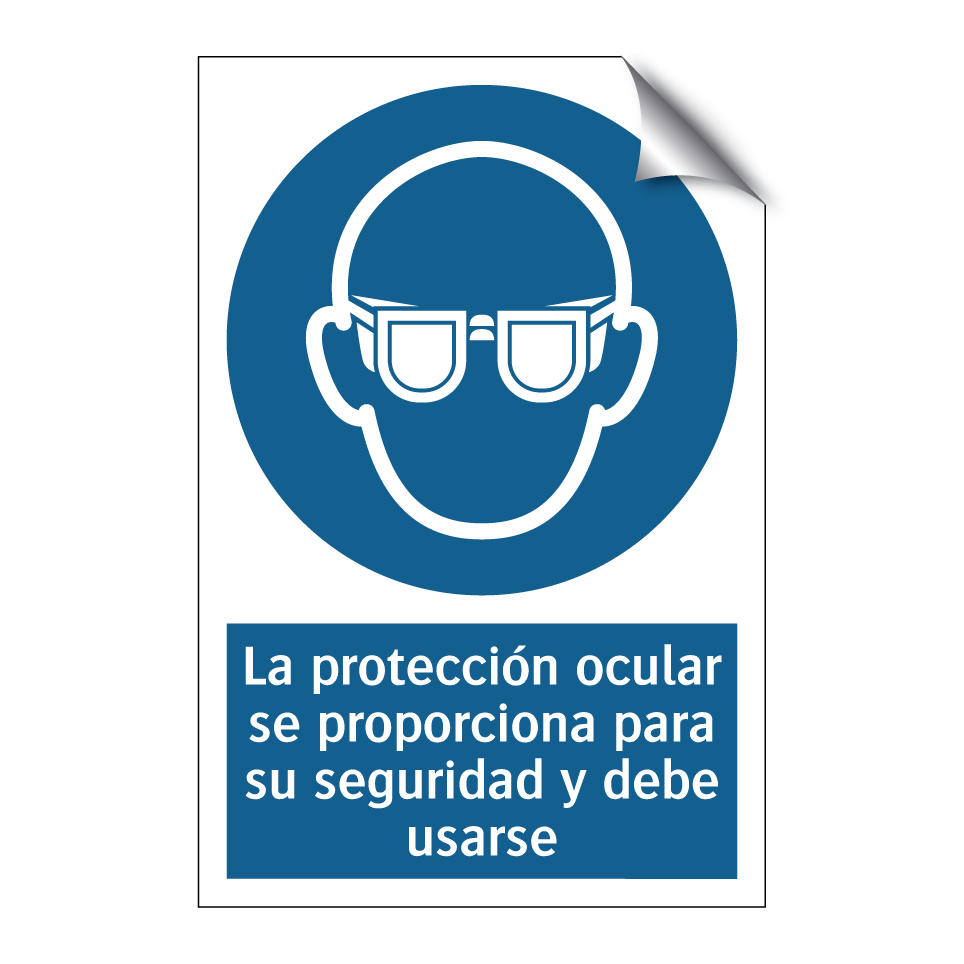 La protección ocular se proporciona para su seguridad y debe usarse