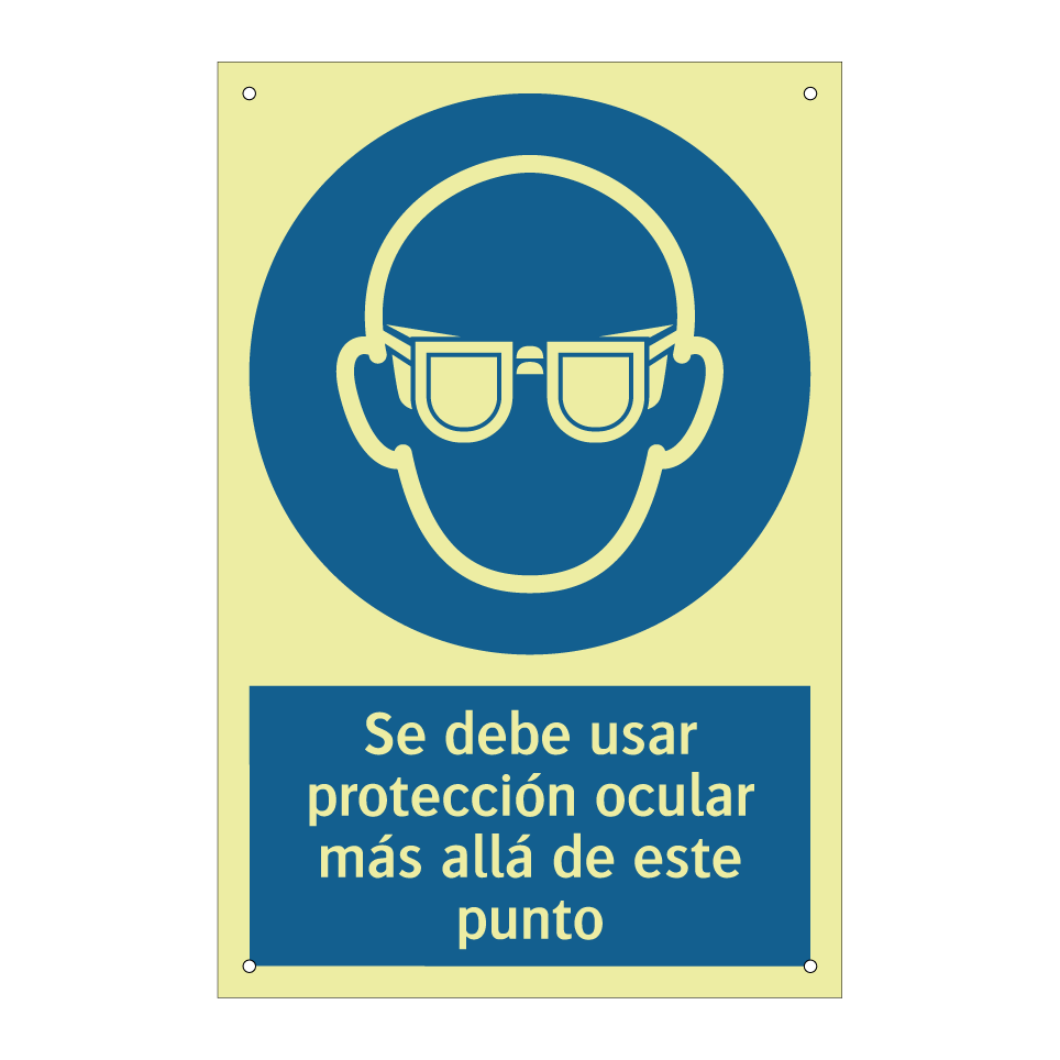 Se debe usar protección ocular más allá de este punto