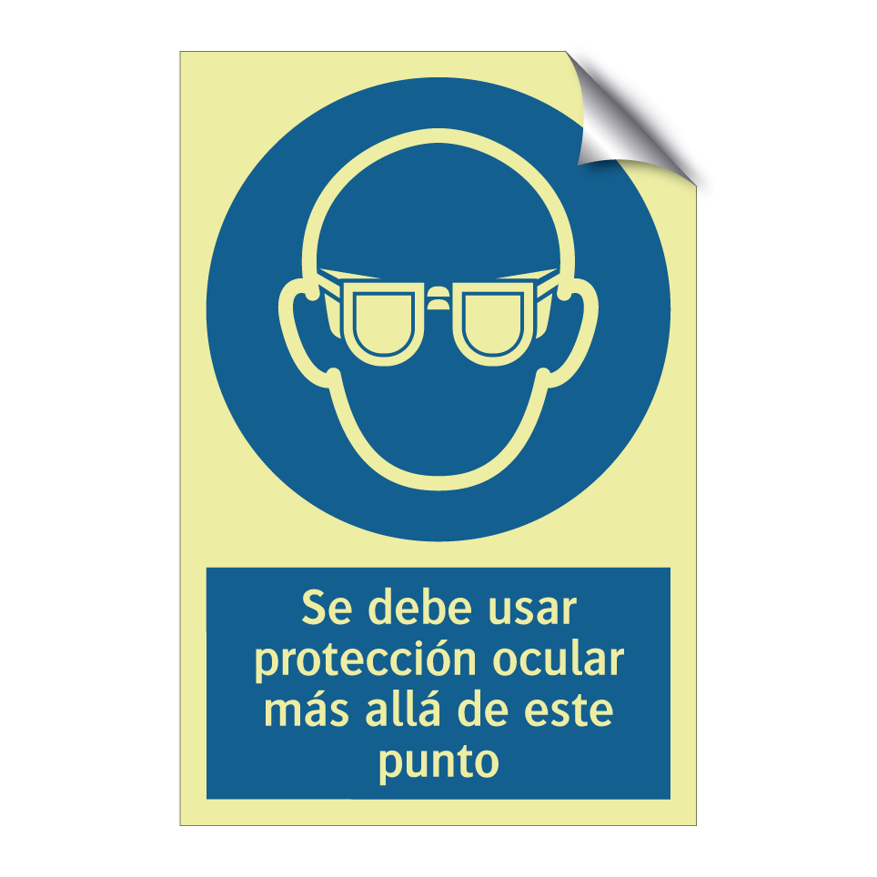 Se debe usar protección ocular más allá de este punto