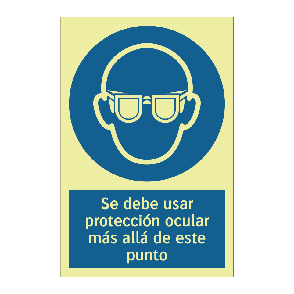 Se debe usar protección ocular más allá de este punto