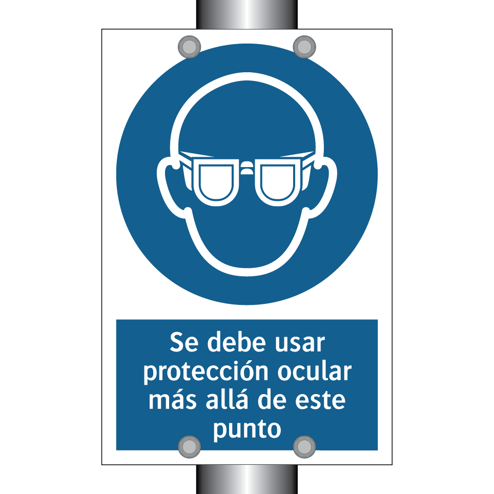 Se debe usar protección ocular más allá de este punto