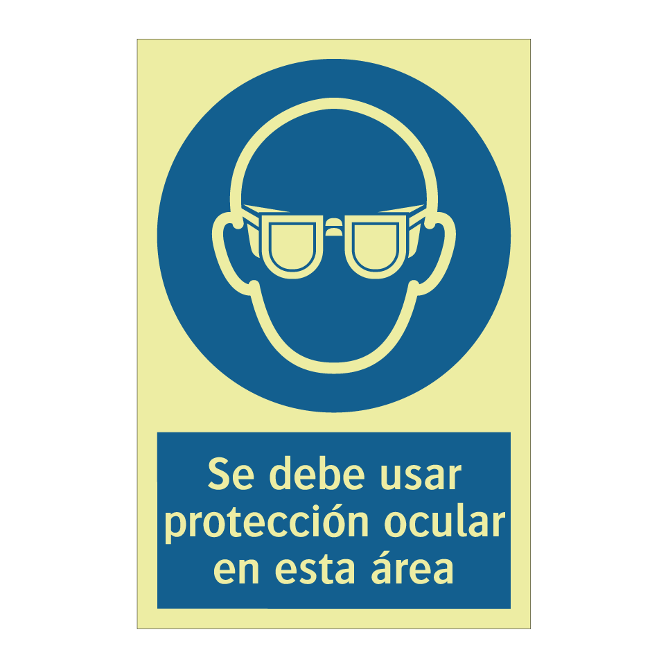 Se debe usar protección ocular en esta área