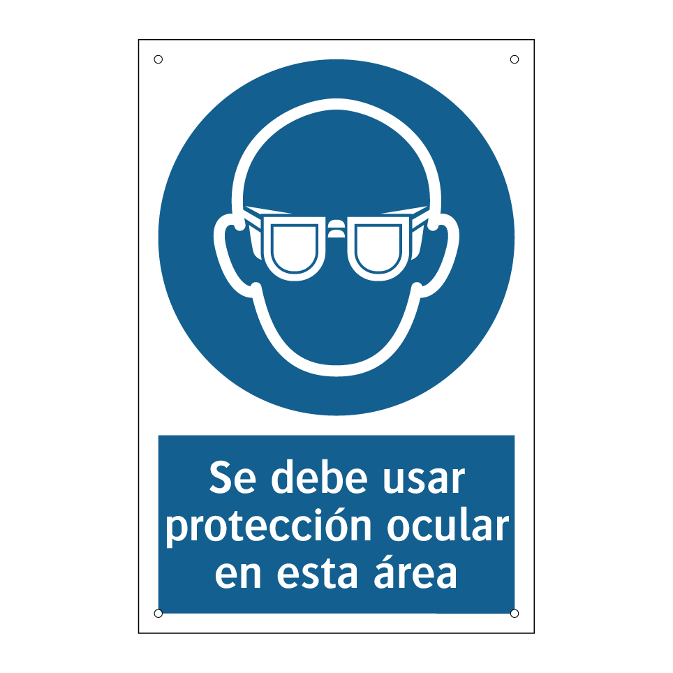 Se debe usar protección ocular en esta área
