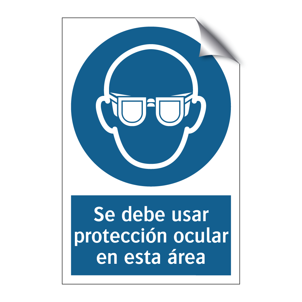 Se debe usar protección ocular en esta área