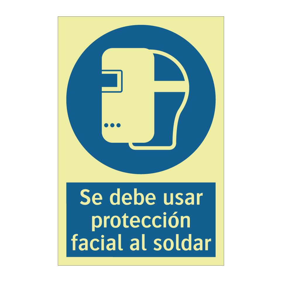 Se debe usar protección facial al soldar