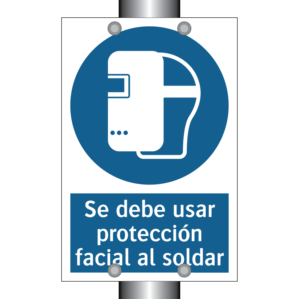 Se debe usar protección facial al soldar