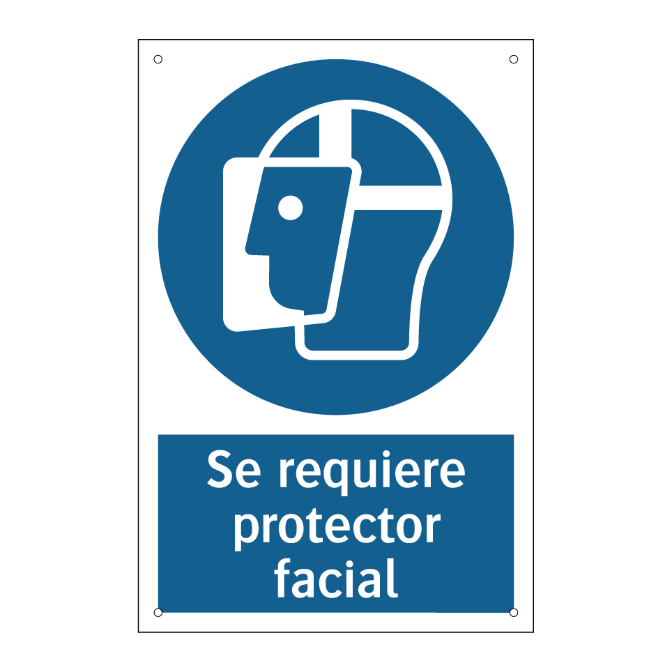 Se requiere protector facial