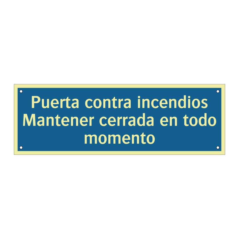 Puerta contra incendios Mantener cerrada en todo momento