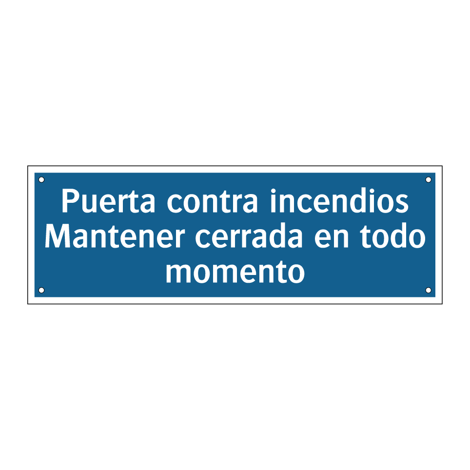 Puerta contra incendios Mantener cerrada en todo momento
