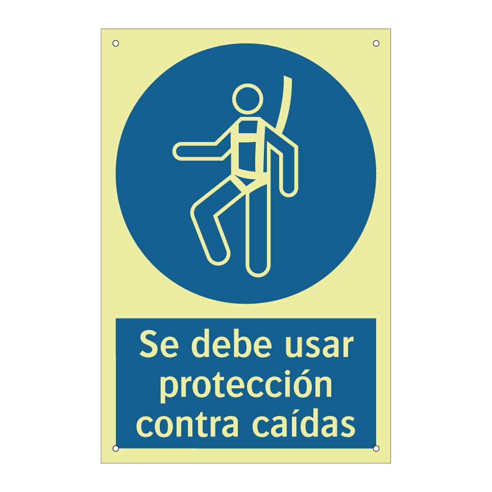Se debe usar protección contra caídas