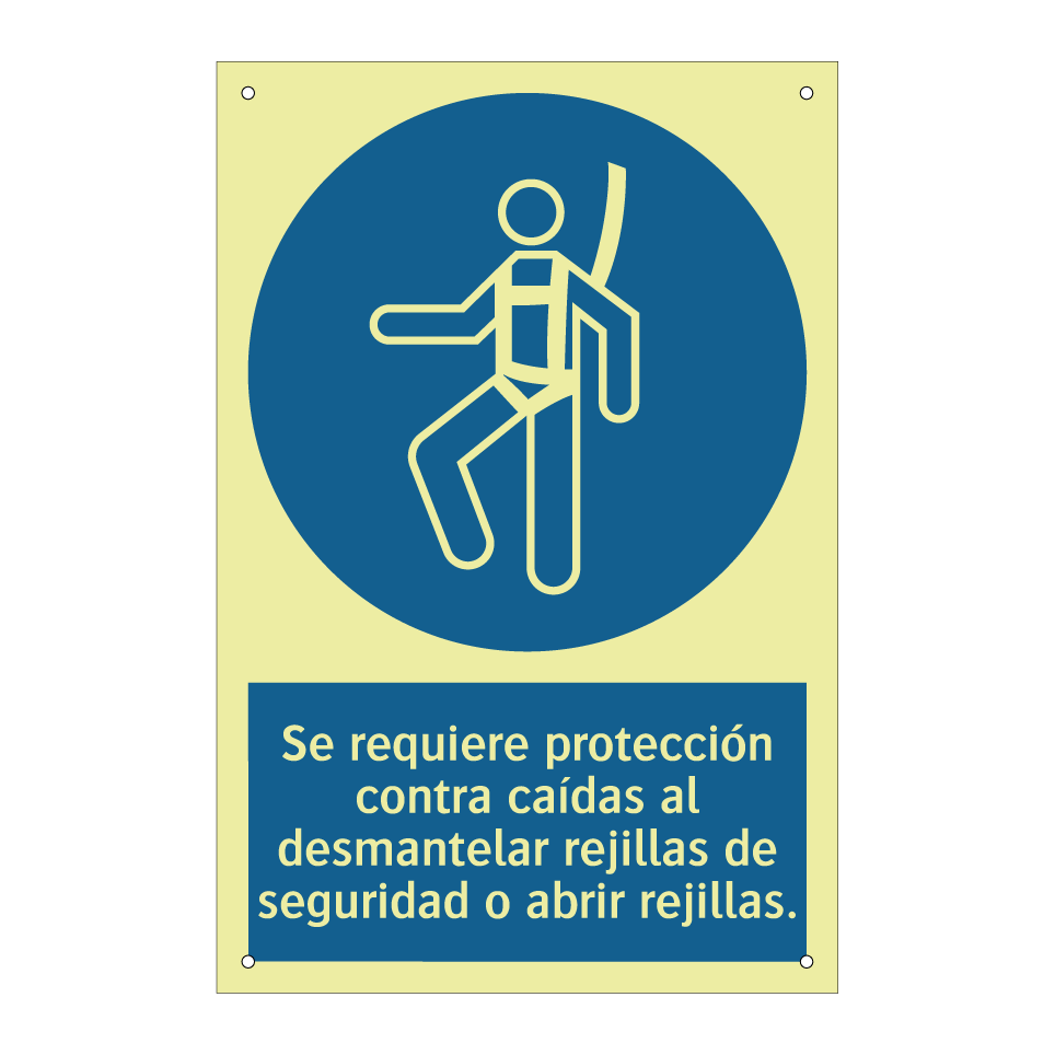 Se requiere protección contra caídas al desmantelar rejillas de seguridad o abrir rejillas.
