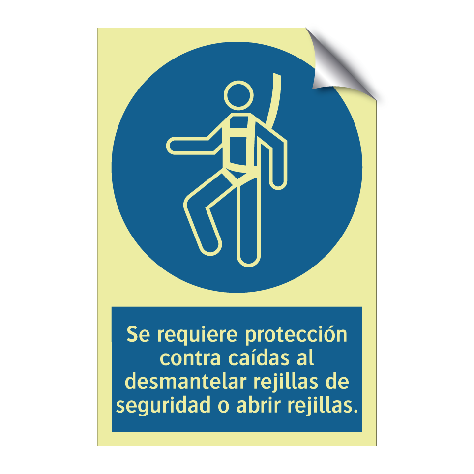 Se requiere protección contra caídas al desmantelar rejillas de seguridad o abrir rejillas.