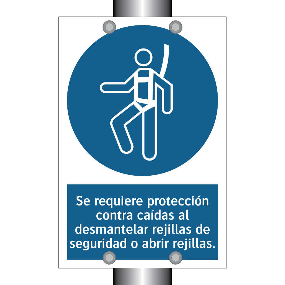 Se requiere protección contra caídas al desmantelar rejillas de seguridad o abrir rejillas.